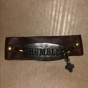 Lenny and Eva brown leather charm bracelet